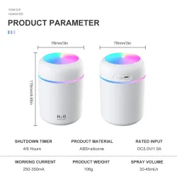 Mini-Luftbefeuchter – Diffusor für ätherische Öle – LED – USB