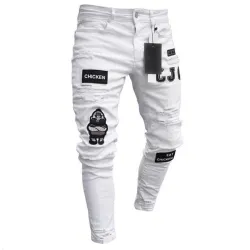 Elastische Ripped - Biker Jeans - Slim Fit Denim