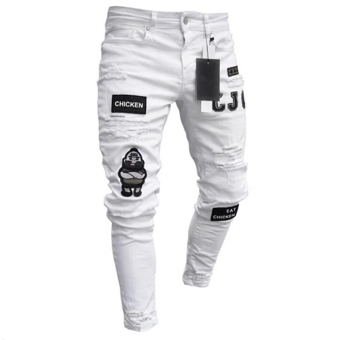 Stretchy ripped - biker Jeans - Slim Fit DenimPants