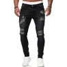 Elastische Ripped - Biker Jeans - Slim Fit Denim