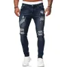 Stretchy ripped - biker Jeans - Slim Fit DenimPants