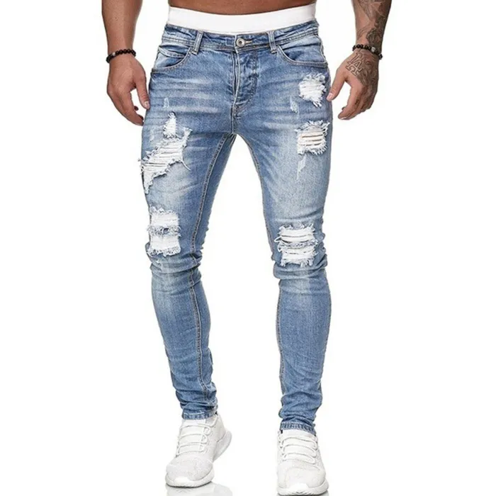 Elastische Ripped - Biker Jeans - Slim Fit Denim
