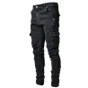 Stretch-Jeans - Biker-Style - Seitentaschen - Slim Fit