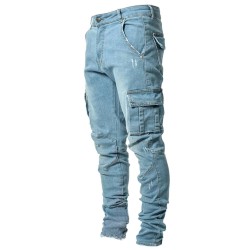 Stretch-Jeans - Biker-Style - Seitentaschen - Slim Fit