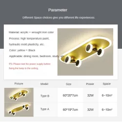Moderne LED-Deckenleuchte - Skateboard