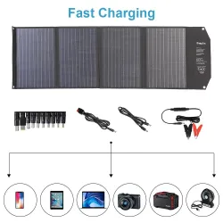 120W Solar panel - foldable fast charger - for phone / camera / laptopChargers