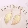 Leaf feathers earrings - with a pearlEarrings