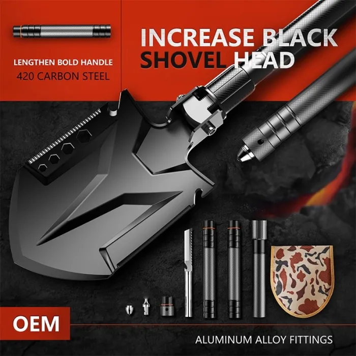Multifunctional engineering shovel - foldable - military / survival tool - setSurvival tools