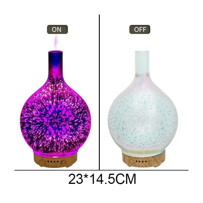 Ultraschall-Luftbefeuchter - Diffusor für ätherische Öle - LED - 3D-Feuerwerk