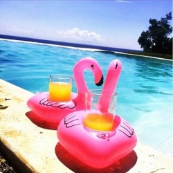 Aufblasbarer Flamingo - Getränkehalter für den Pool - schwimmendes Spielzeug - 10 Stück