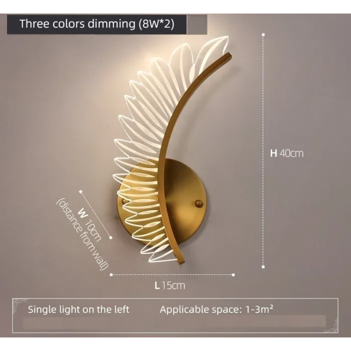 Modern LED wall lamp - golden wings design - indoorWall lights