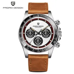 Pagani Design - Automatik-Quarzuhr - Saphirglas - Chronograph - Leder - Edelstahl