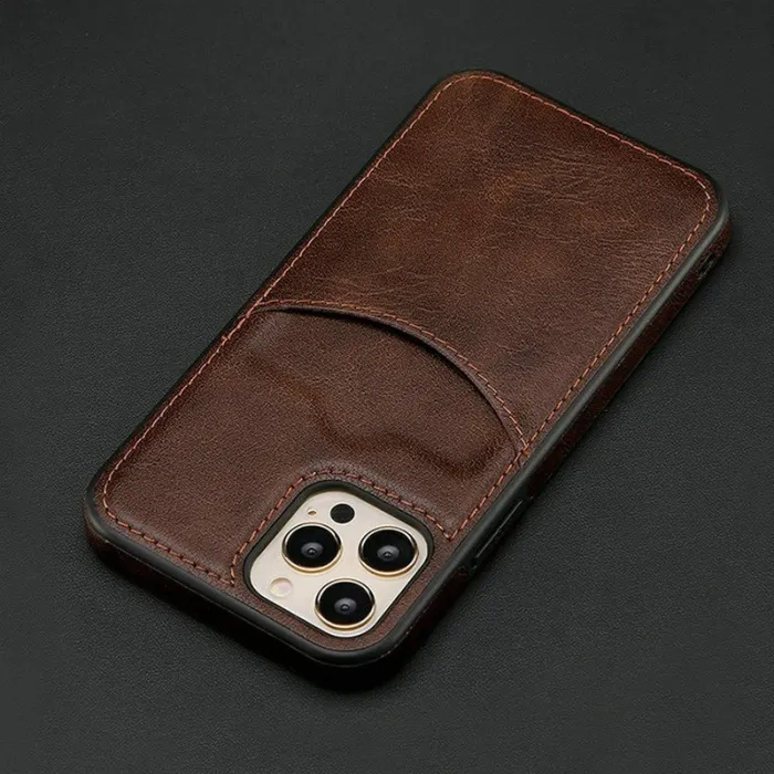 Lederschutzhülle mit Kreditkartenfach für iPhone