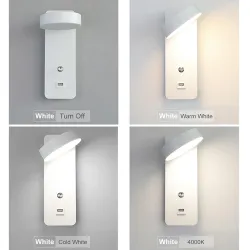 LED-Wandleuchte - dimmbar - drehbarer Kopf - USB-Aufladung - 9W
