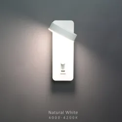LED-Wandleuchte - dimmbar - drehbarer Kopf - USB-Aufladung - 9W