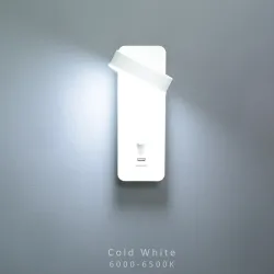 LED-Wandleuchte - dimmbar - drehbarer Kopf - USB-Aufladung - 9W