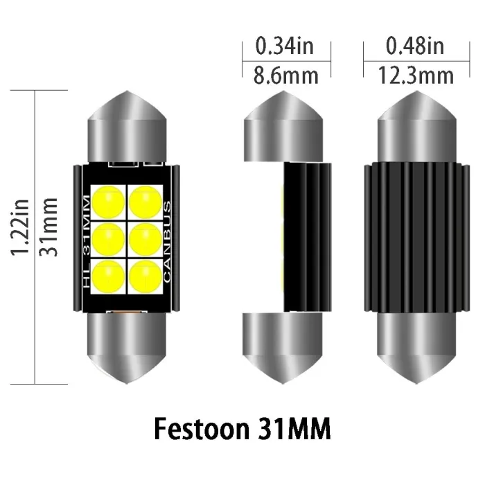 3030 FESTOON - C5W - CANBUS - LED bulb - 31mm - 36mm - 39mm - 41mm - waterproofLED