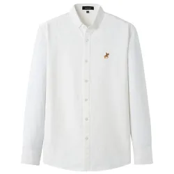 Classic long sleeve cotton shirt - plain / stripes - embroidery logoT-shirts