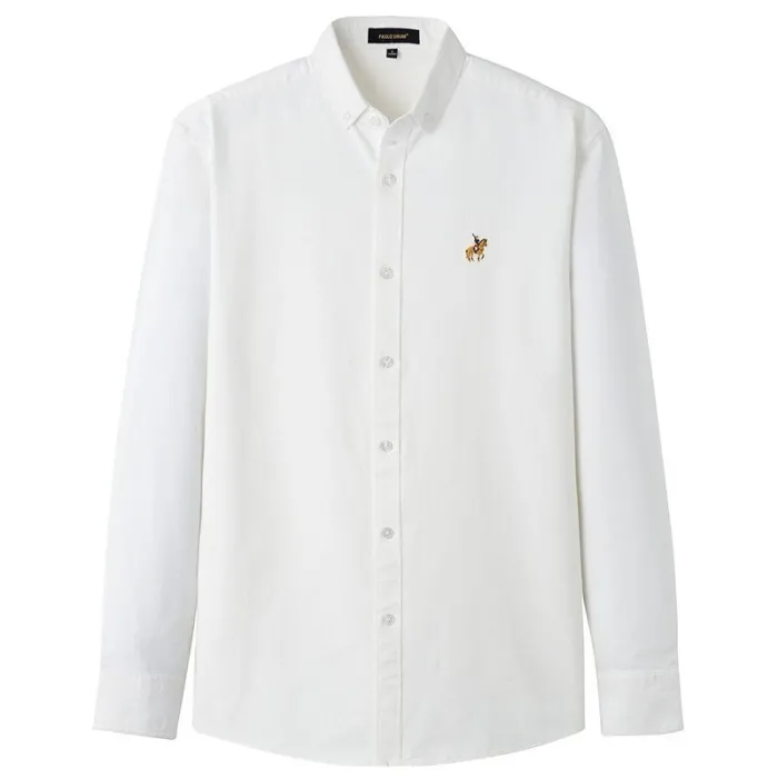 Classic long sleeve cotton shirt - plain / stripes - embroidery logoT-shirts