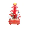 Drehbare Spieluhr aus Holz - Weihnachtsdekoration - Baumform