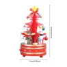 Drehbare Spieluhr aus Holz - Weihnachtsdekoration - Baumform