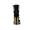 Sexy Sandaletten mit hohem Absatz - knöchellange Pumps - ausgehöhlt - mit Strasssteinen - Reißverschluss hinten