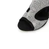 Sexy Sandaletten mit hohem Absatz - knöchellange Pumps - ausgehöhlt - mit Strasssteinen - Reißverschluss hinten