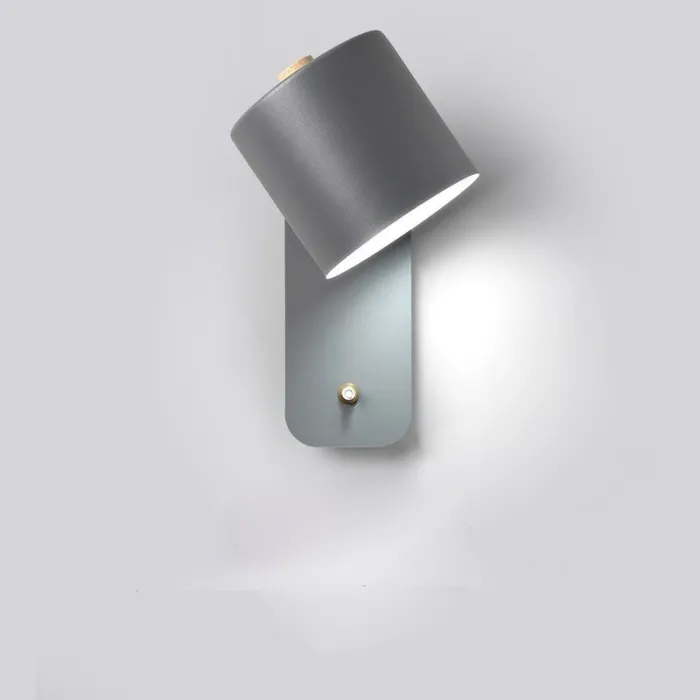 LED-Wandleuchte - moderner nordischer Stil - drehbarer Kopf - mit Schalter
