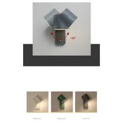 LED-Wandleuchte - moderner nordischer Stil - drehbarer Kopf - mit Schalter