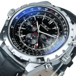 JARAGAR – mechanische Automatikuhr – 3 Hilfszifferblätter – Lederarmband