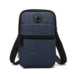 Small canvas shoulder bag - zippers - headphone holeBags
