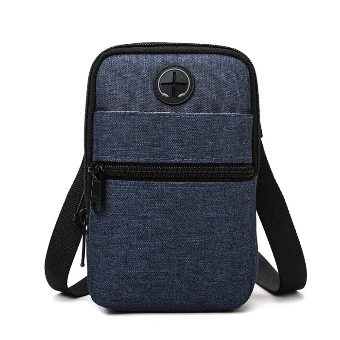 Small canvas shoulder bag - zippers - headphone holeBags
