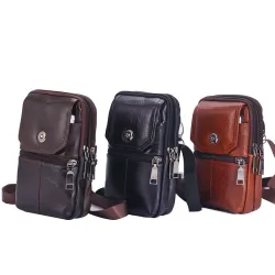 Multifunktionale Umhängetasche - Gürteltasche aus Leder