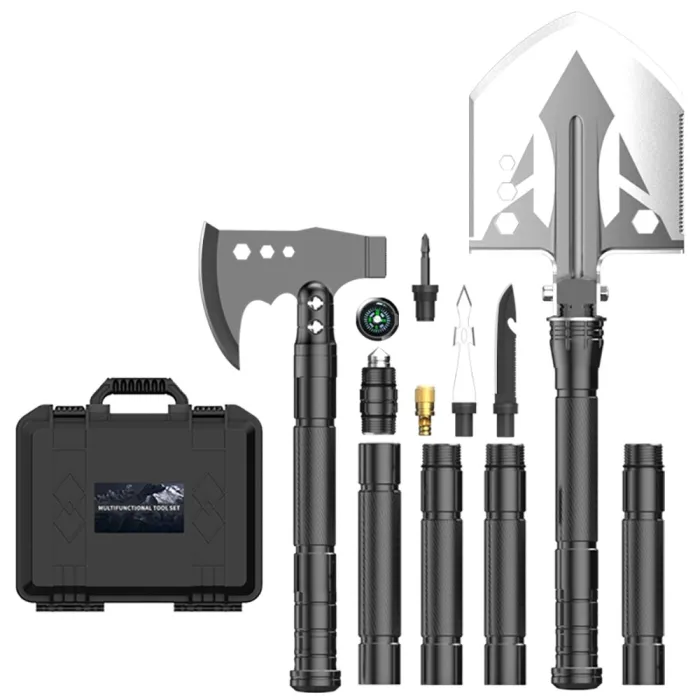 Multifunktions-Klappschaufel – Survival-Axt-Kit – Militär – Camping – taktisch – Selbstverteidigung – Gartenwerkzeug – 99 cm