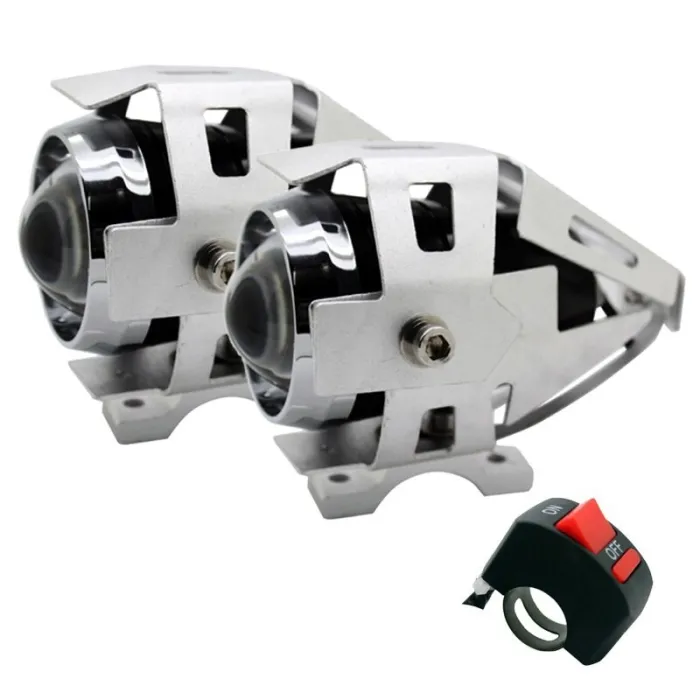 Motorrad-LED-Scheinwerfer - 3000LM CREE Chip U5 - 3 Modi - Nebelscheinwerfer - wasserdicht - 2 Stück