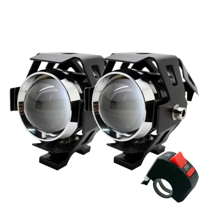 Motorrad-LED-Scheinwerfer - 3000LM CREE Chip U5 - 3 Modi - Nebelscheinwerfer - wasserdicht - 2 Stück