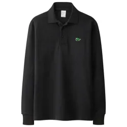 Stylish polo t-shirt - long sleeve - embroidery logo - cottonT-shirts