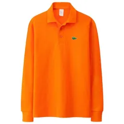 Stylisches Polo-T-Shirt - Langarm - Sticklogo - Baumwolle