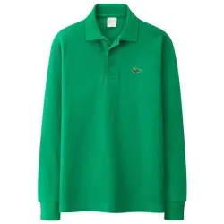 Stylisches Polo-T-Shirt - Langarm - Sticklogo - Baumwolle