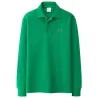 Stylisches Polo-T-Shirt - Langarm - Sticklogo - Baumwolle