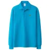 Stylisches Polo-T-Shirt - Langarm - Sticklogo - Baumwolle