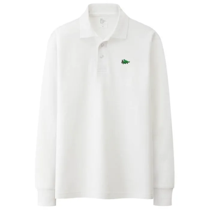 Stylisches Polo-T-Shirt - Langarm - Sticklogo - Baumwolle