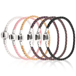 Lederarmband - mit Metallperle - Magnetverschluss