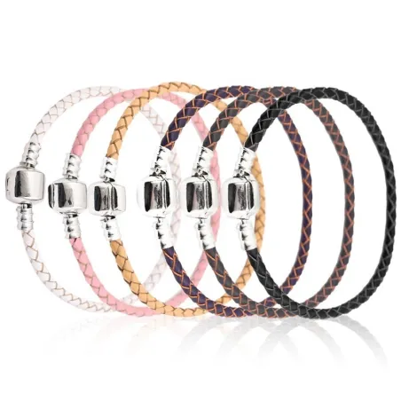Lederarmband - mit Metallperle - Magnetverschluss