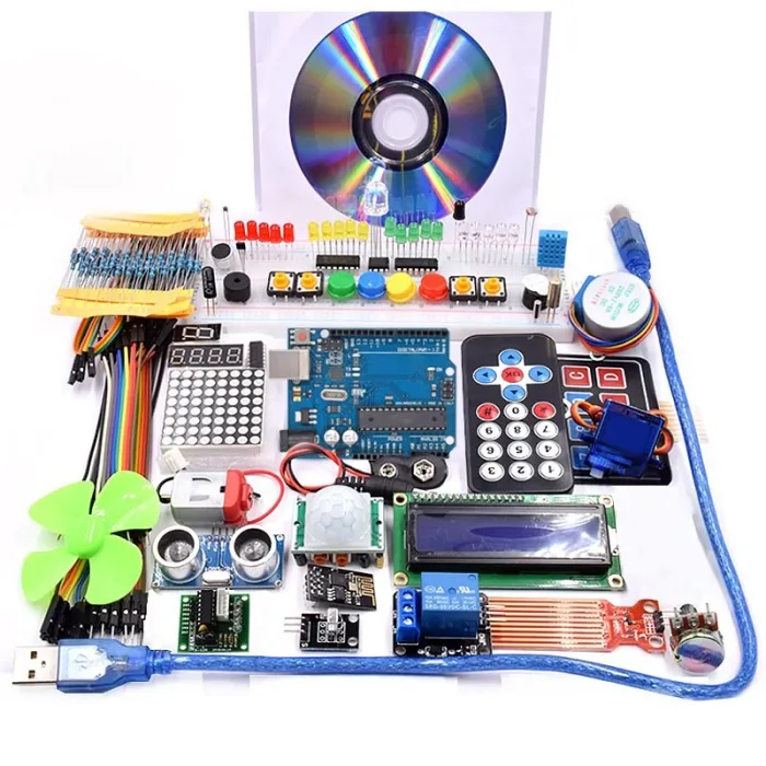 Super Starter Kit - mit WiFi-Modul - 130 Motor - HC-SR501 - 1602 - Relais - HC-SR04 - RGB-Modul - für ARDUINO UNO R3