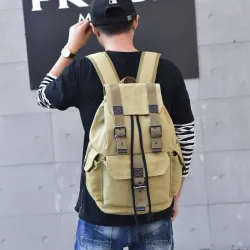 Canvas-Rucksack mit großem Fassungsvermögen – Unisex