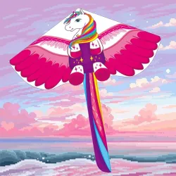 Fliegender Drachen - mit 100 m Schnur - Pferd - Fledermaus - Drache