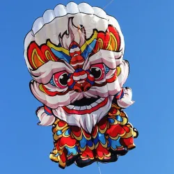 Farbenfroher 3D-Löwendrachen - mit Griff / Schnur