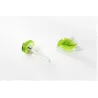 Kleine grüne Blätter Ohrstecker - versilbert