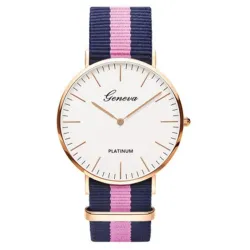 GENEVA - Quarzuhr - mit buntem Canvas-Armband - Unisex